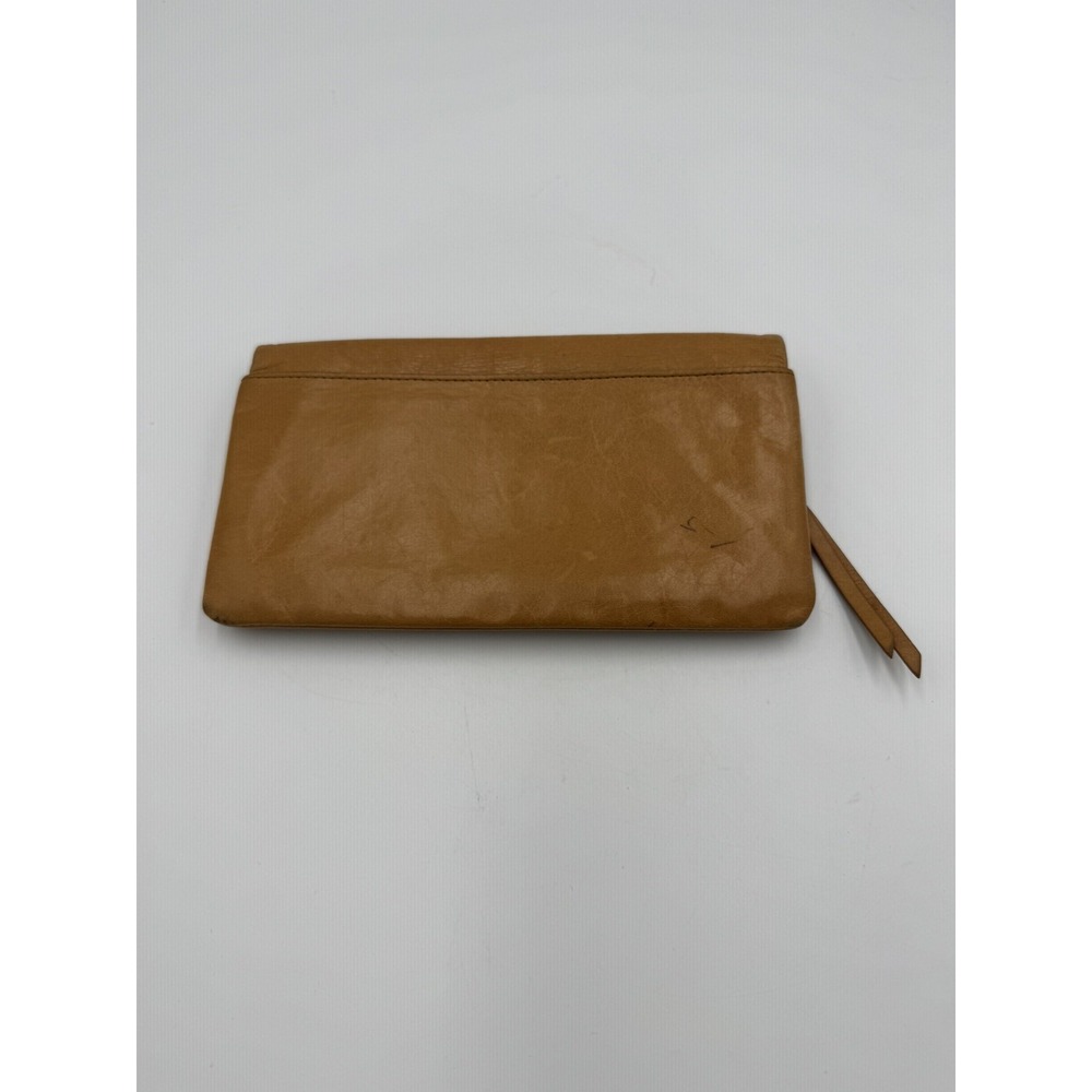 HOBO International Brown Leather Card Holder Wallet Clutch Vintage Y2K